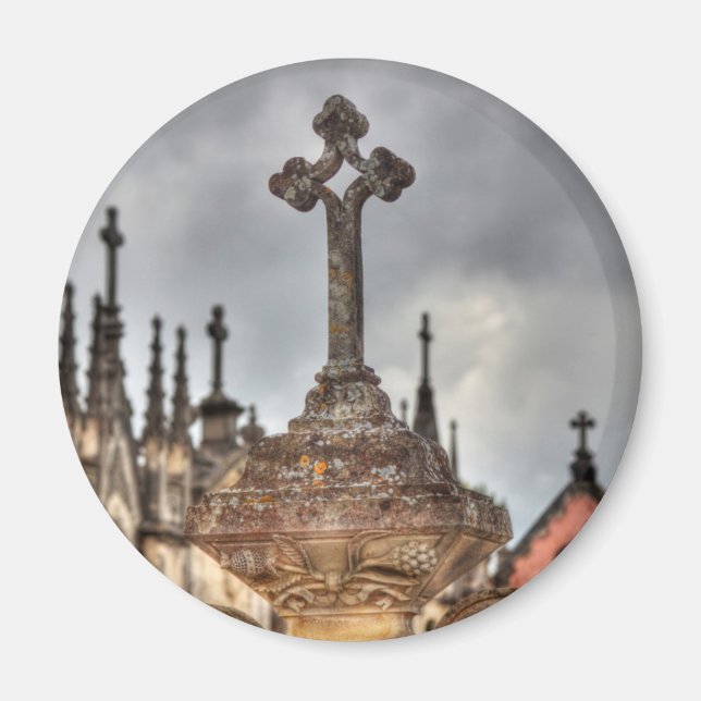 Graveyard cross close-up, Portugal Magnet (Front)