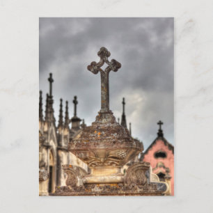 Graveyard cross close-up, Portugal Postcard