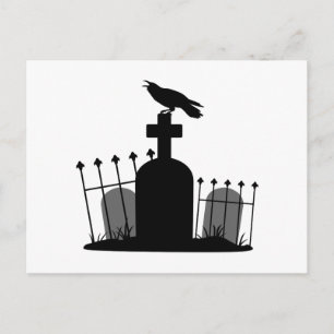 Graveyard Crow Postcard
