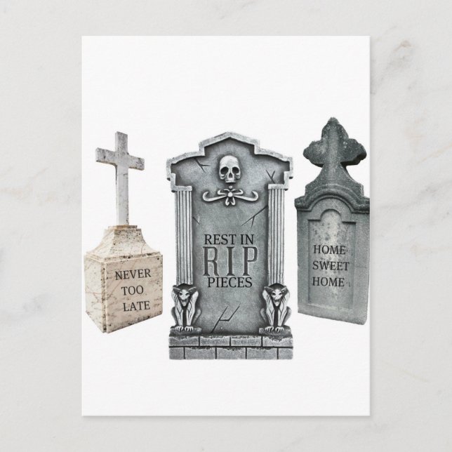 GRAVEYARD EPITAPHS FUNNY TOMBSTONE PRINT POSTCARD (Front)