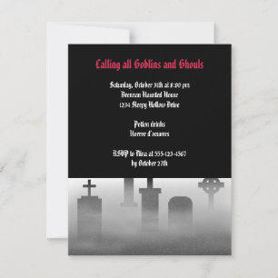 Graveyard fog creepy Gothic dark Halloween party Invitation