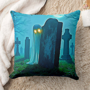 Graveyard Ghost's Eerie Glimpse Cushion