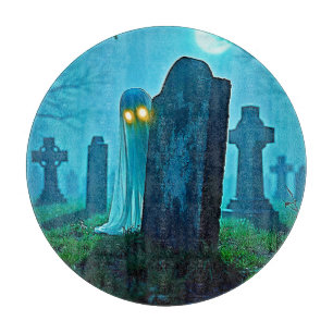 Graveyard Ghost's Eerie Glimpse Cutting Board