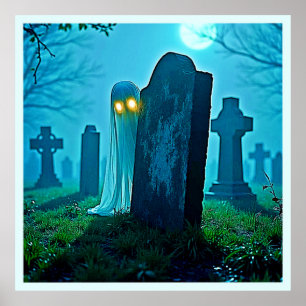Graveyard Ghost's Eerie Glimpse Poster