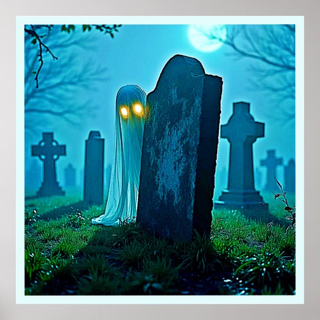 Graveyard Ghost's Eerie Glimpse Poster (Front)