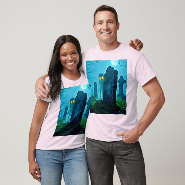 Graveyard Ghost's Eerie Glimpse T-Shirt (Unisex)