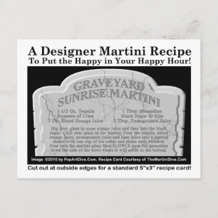 Graveyard Halloween Martini Recipe Postcard