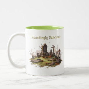 Graveyard Haunting Creepy Spooky Fun Halloween Two-Tone Coffee Mug