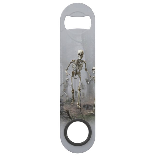 Graveyard Haunting Stainless Steel Bottle Opener (Front)