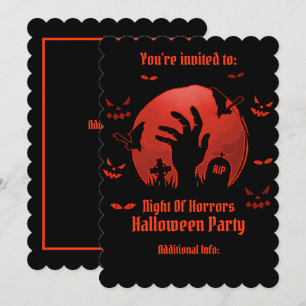 Graveyard Moon Halloween Invitation