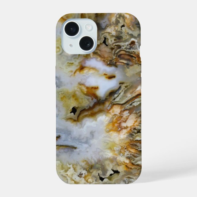 Graveyard Plume Agate Design iPhone 15 Case (Back)