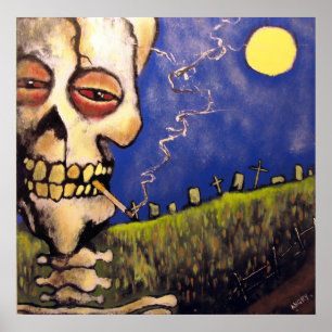 Graveyard Poet Poster by Angry Johnny