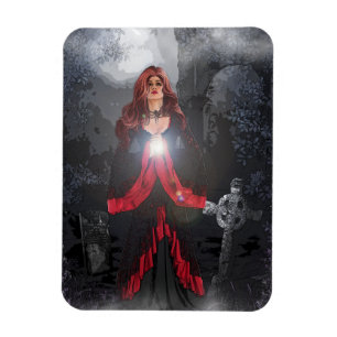 Graveyard praying female magnet