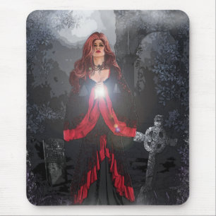 Graveyard praying female mouse mat