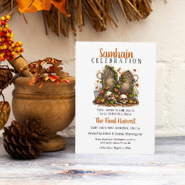 Graveyard Samhain Harvest Halloween Party Invitation
