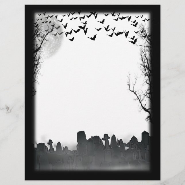  Graveyard Scene Silhouette Halloween Flyer (Front)