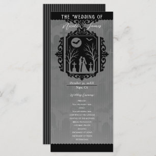 Graveyard Vows Black & Gray Gothic Wedding Program Menu