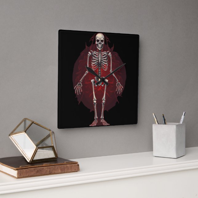  Graveyard Whispers Square Wall Clock (Office)