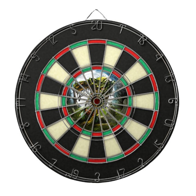Graveyard Zombie Rising Full Moon Funny Dartboard (Front)