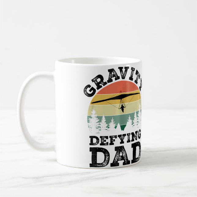 Gravity Defying Dad Hang Gliding Hang Glider Pilot Coffee Mug (Left)