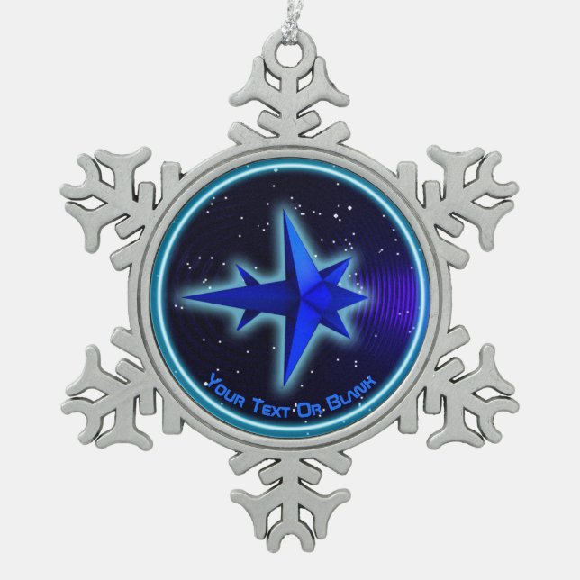 Gravity Drive Spacecraft Snowflake Pewter Christmas Ornament (Front)