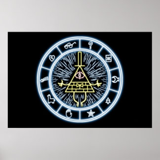 Gravity Falls Bill Cipher Wheel Poster