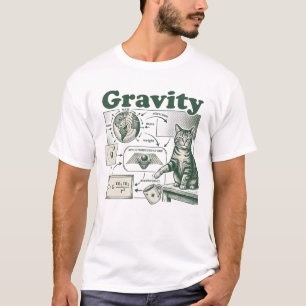 Gravity funny math explanation - with cat T-Shirt