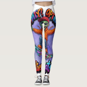 Gravity Optional Alien Skater Hoverboard Space Art Leggings