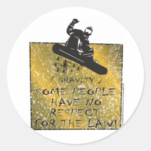 Gravity-Snowboarder Classic Round Sticker