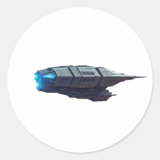 Gravity Voyage: Spaceship Through the Cosmic Dust Classic Round Sticker