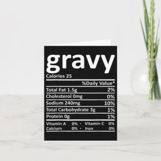 Gravy Nutrition Facts Fun Thanksgiving Christmas F Card