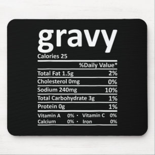 Gravy Nutrition Facts Fun Thanksgiving Christmas F Mouse Mat