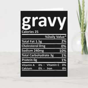 Gravy Nutrition Facts Funny Thanksgiving Christmas Card