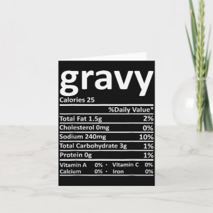 Gravy Nutrition Facts Funny Thanksgiving Christmas Card
