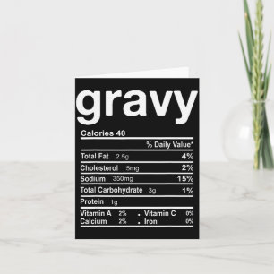 Gravy Nutrition Facts Funny Thanksgiving Christmas Card
