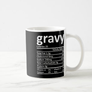 Gravy Nutrition Facts Funny Thanksgiving Christmas Coffee Mug