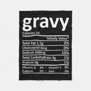 Gravy Nutrition Facts Funny Thanksgiving Christmas Fleece Blanket