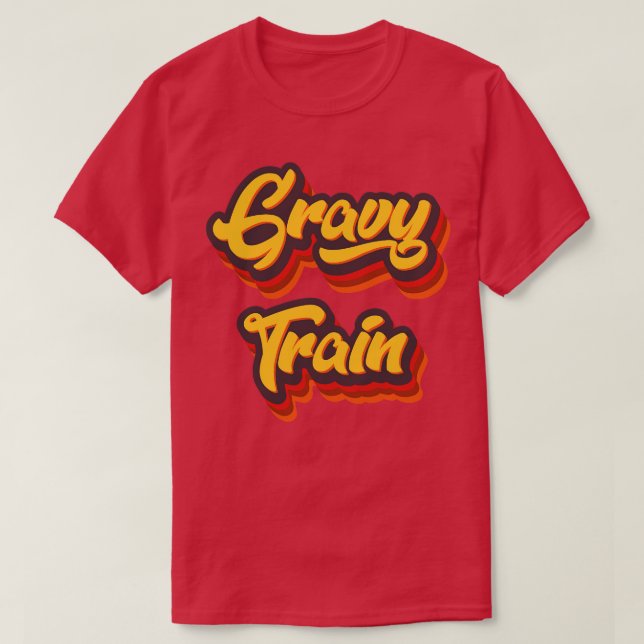 Gravy Train Retro Thanksgiving T-Shirt (Design Front)