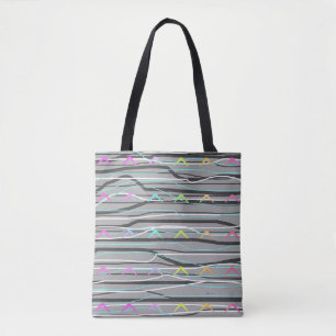 GRAY ABSTRACT TOTE BAG