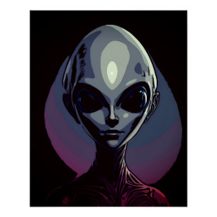 Gray Alien Extraterrestrial Art Poster