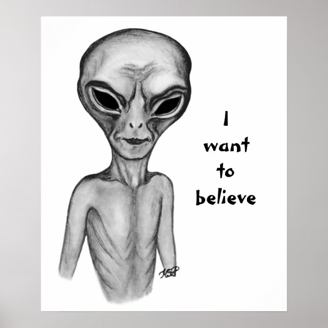 Gray Alien , I want to believe Poster (Front)