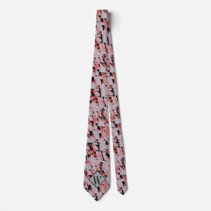 Gray and Black Abstract Pattern Tie