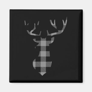 Gray And Black Buffalo Plaid Flannel Christmas Dee Magnet