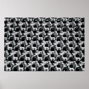 Gray and black cross poster