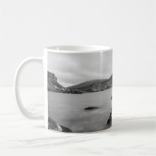 GRAY AND BLACK MOUNTAIN NEAR OF BODY WATER COFFEE MUG
