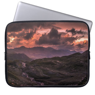 GRAY AND BLACK MOUNTAINS UNDER CLOUDY SKY DURING D LAPTOP SLEEVE