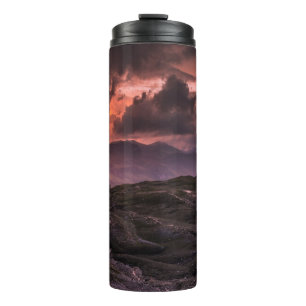GRAY AND BLACK MOUNTAINS UNDER CLOUDY SKY DURING D THERMAL TUMBLER