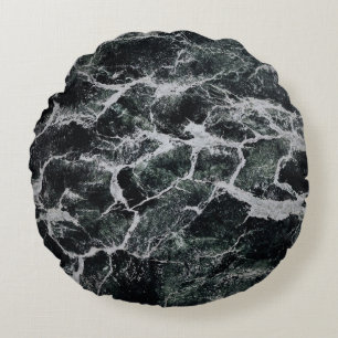 Gray and black painting round cushion