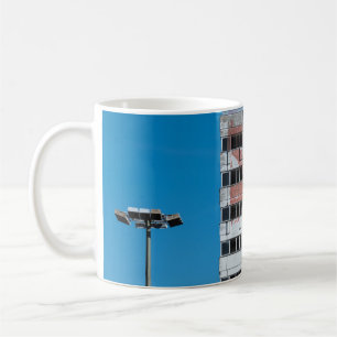 GRAY AND BLACK POST LAMP COFFEE MUG