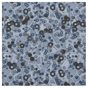 gray and blue geometric abstract fabric